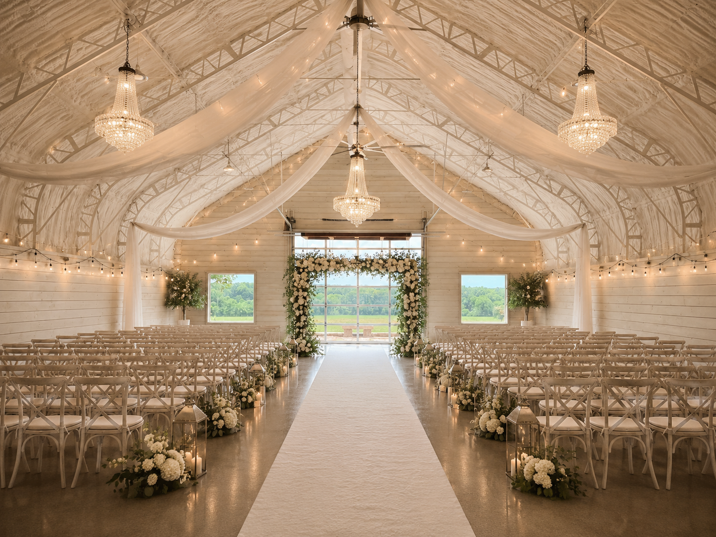 Elegant wedding reception at Cabins on the Pomme